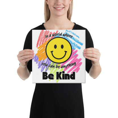 Be Kind Scribble Canvas Wall Art