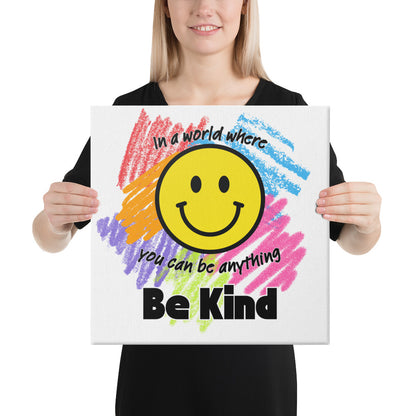 Be Kind Scribble Canvas Wall Art