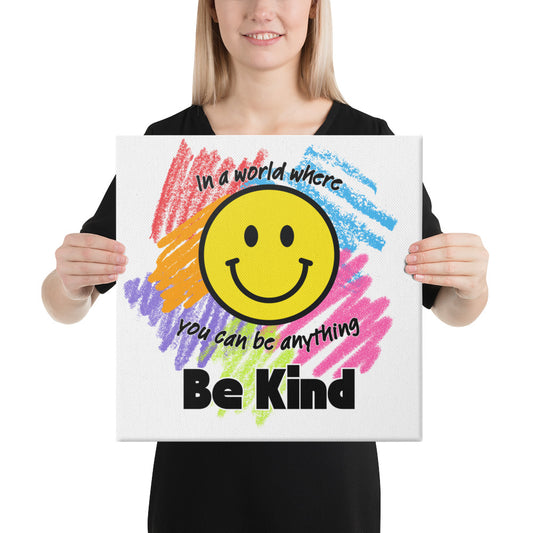 Be Kind Scribble Canvas Wall Art