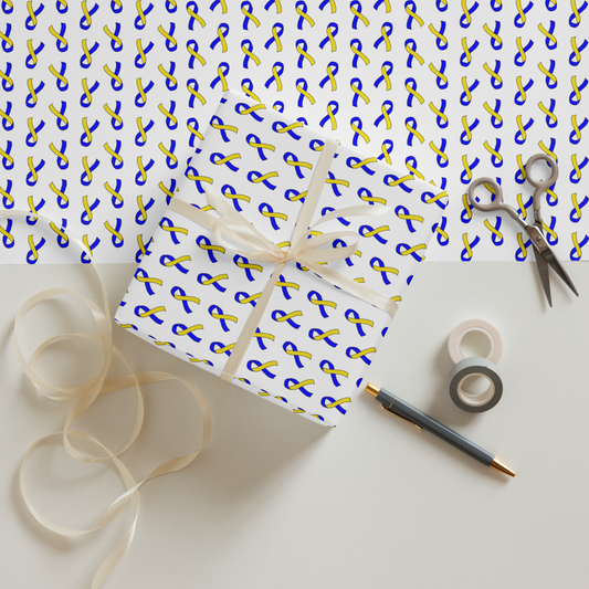 Down syndrome Awareness Ribbon Wrapping Paper Sheets
