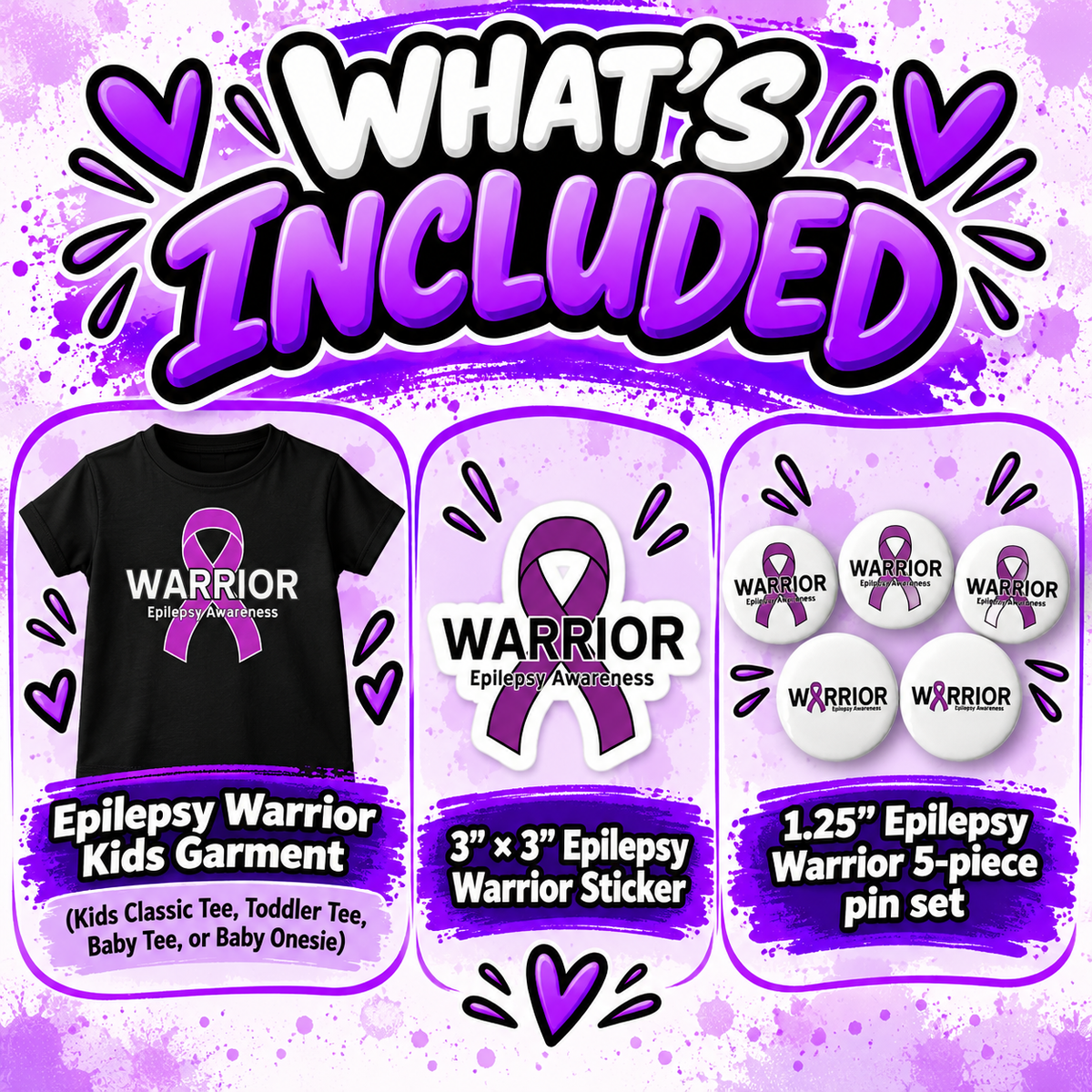 Epilepsy Awareness Warrior Kids Bundle