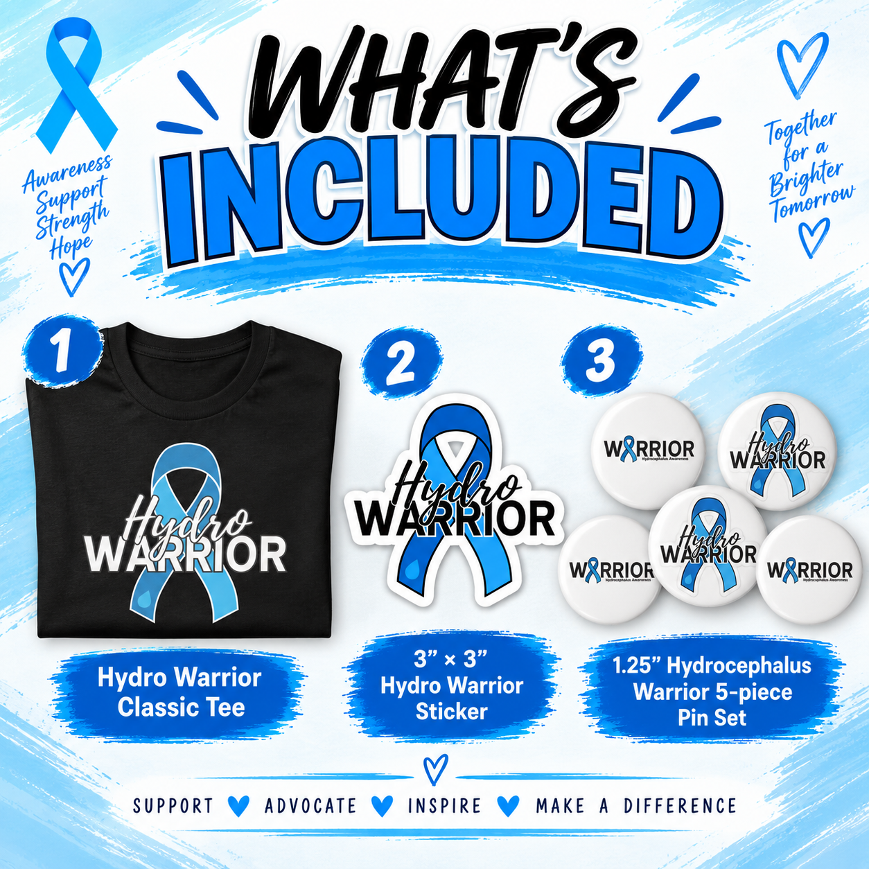 Hydrocephalus Awareness Warrior Adult Bundle