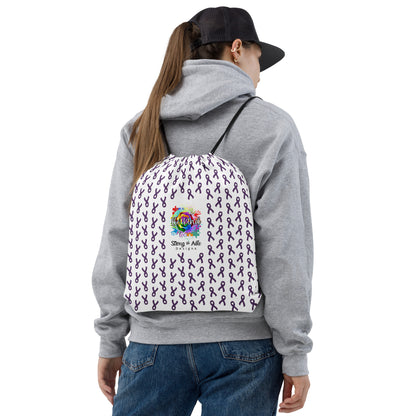 Epilepsy Awareness Ribbon Drawstring Bag