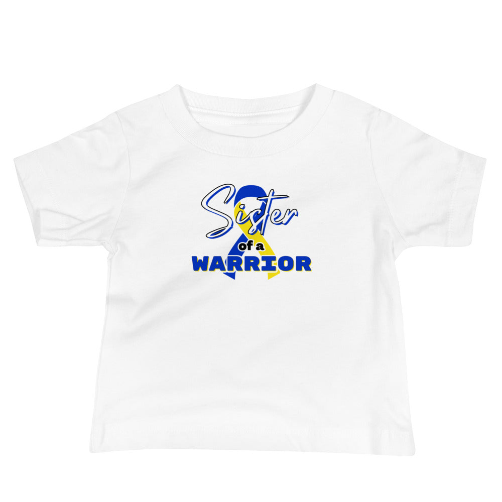 Down syndrome Sister of a Warrior Baby Tee