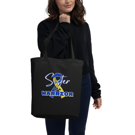 Down syndrome Sister of a Warrior Tote