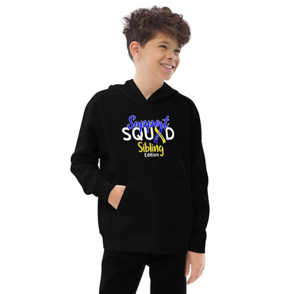 Down syndrome Support Squad Sibling Edition Kids Hoodie