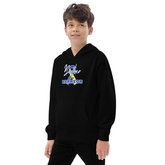 Down syndrome Brother of a Warrior Kids Hoodie