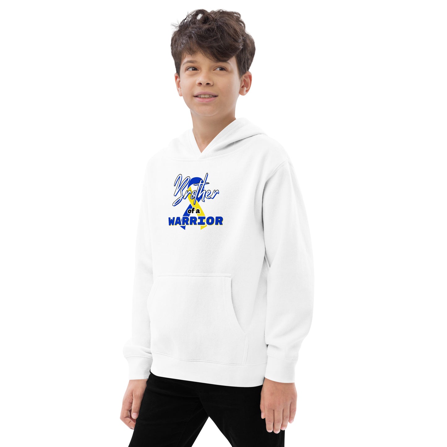 Down syndrome Brother of a Warrior Kids Hoodie