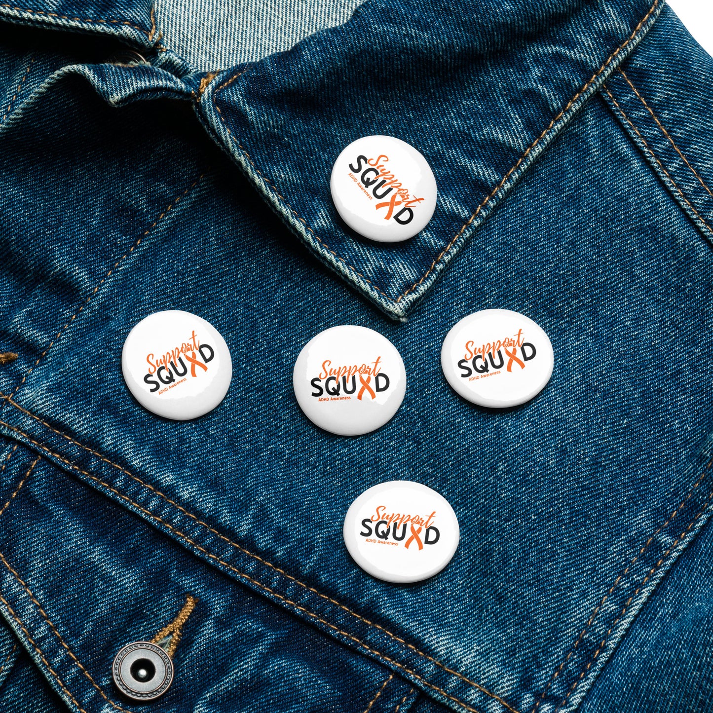 ADHD Support Squad Set of (5) Pin Buttons