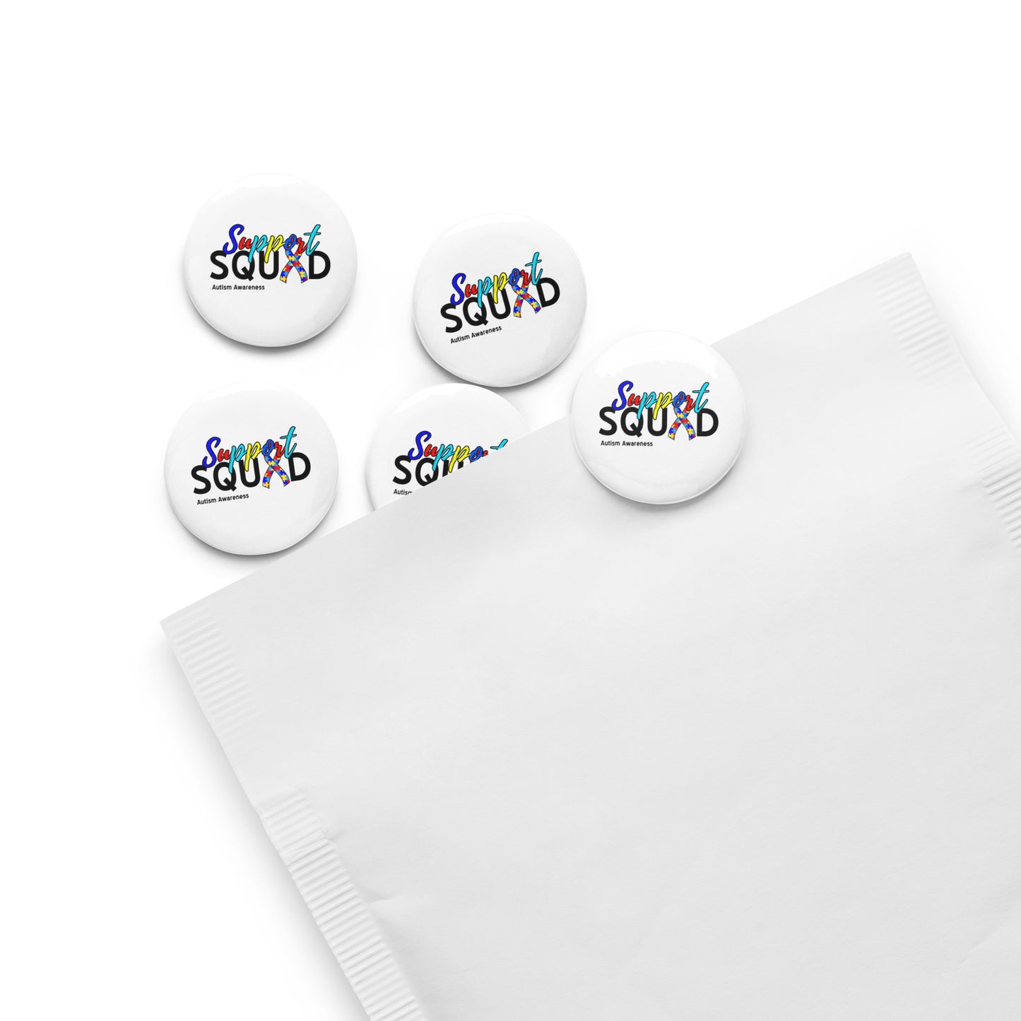 Autism Support Squad Set of (5) Pin Buttons