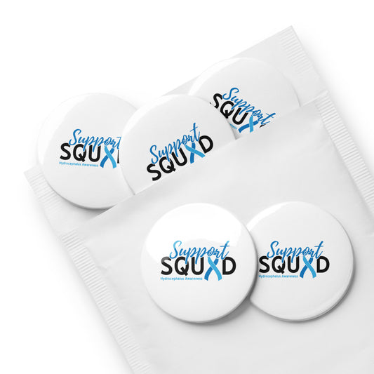 Hydrocephalus Support Squad Set of (5) Pin Buttons