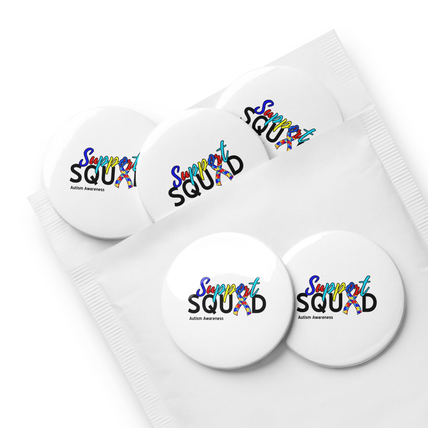 Autism Support Squad Set of (5) Pin Buttons