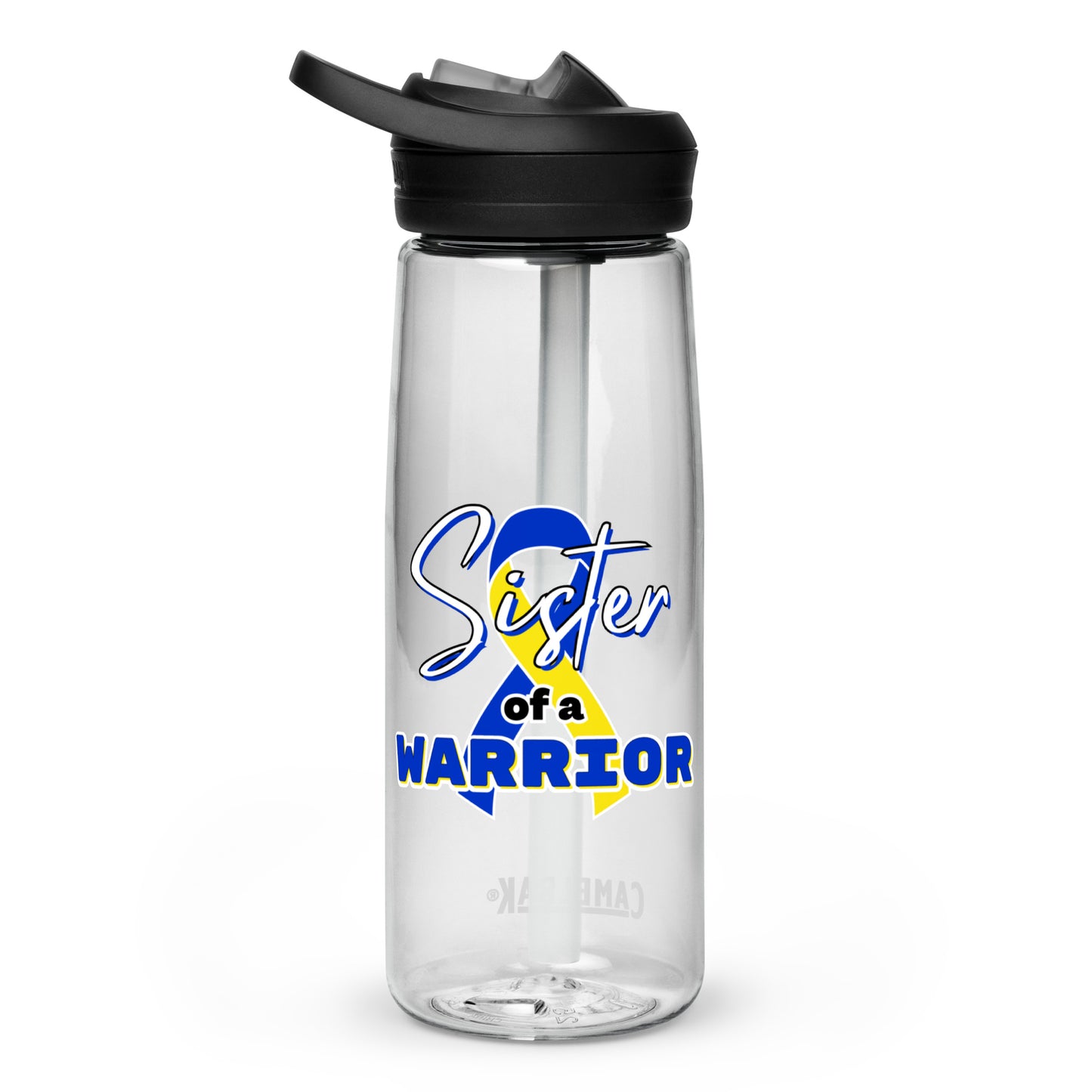 Down syndrome Sister of a Warrior Sports Bottle