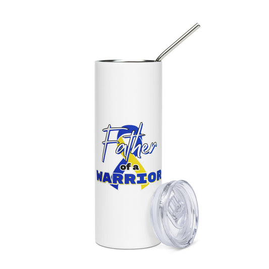 Down syndrome Father of a Warrior Skinny Tumbler