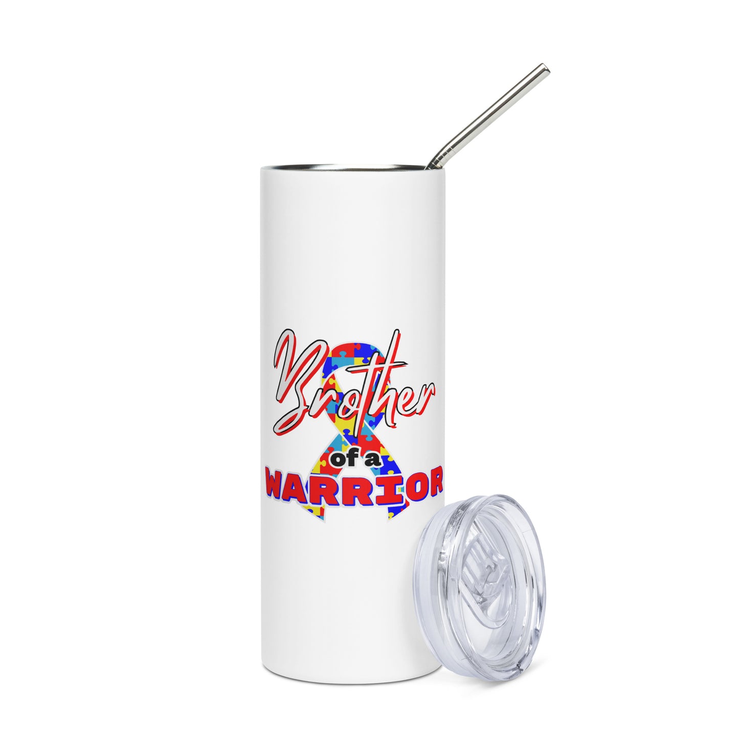 Autism Brother of a Warrior Skinny Tumbler