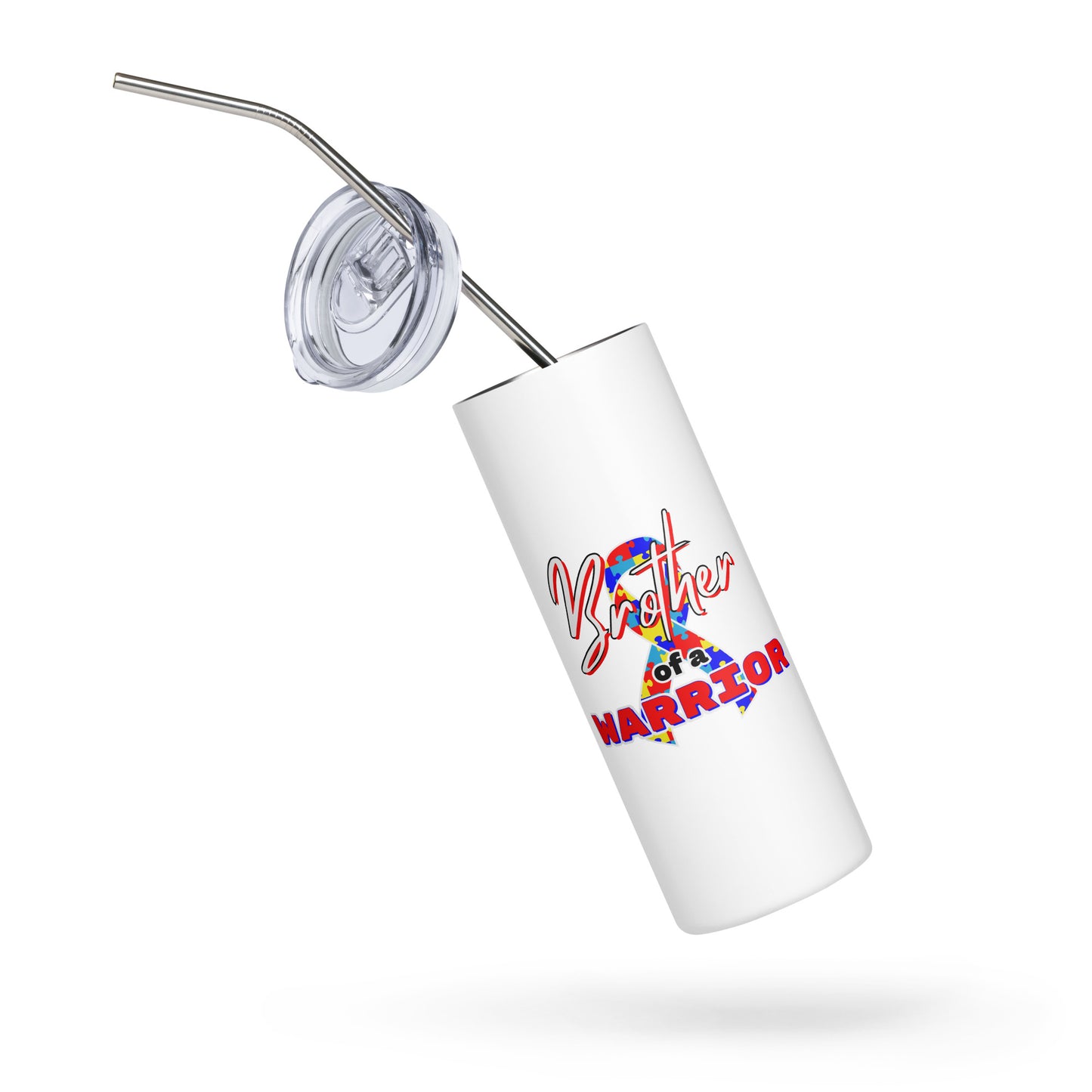 Autism Brother of a Warrior Skinny Tumbler