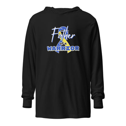 Down syndrome Father of a Warrior LS Hooded Tee