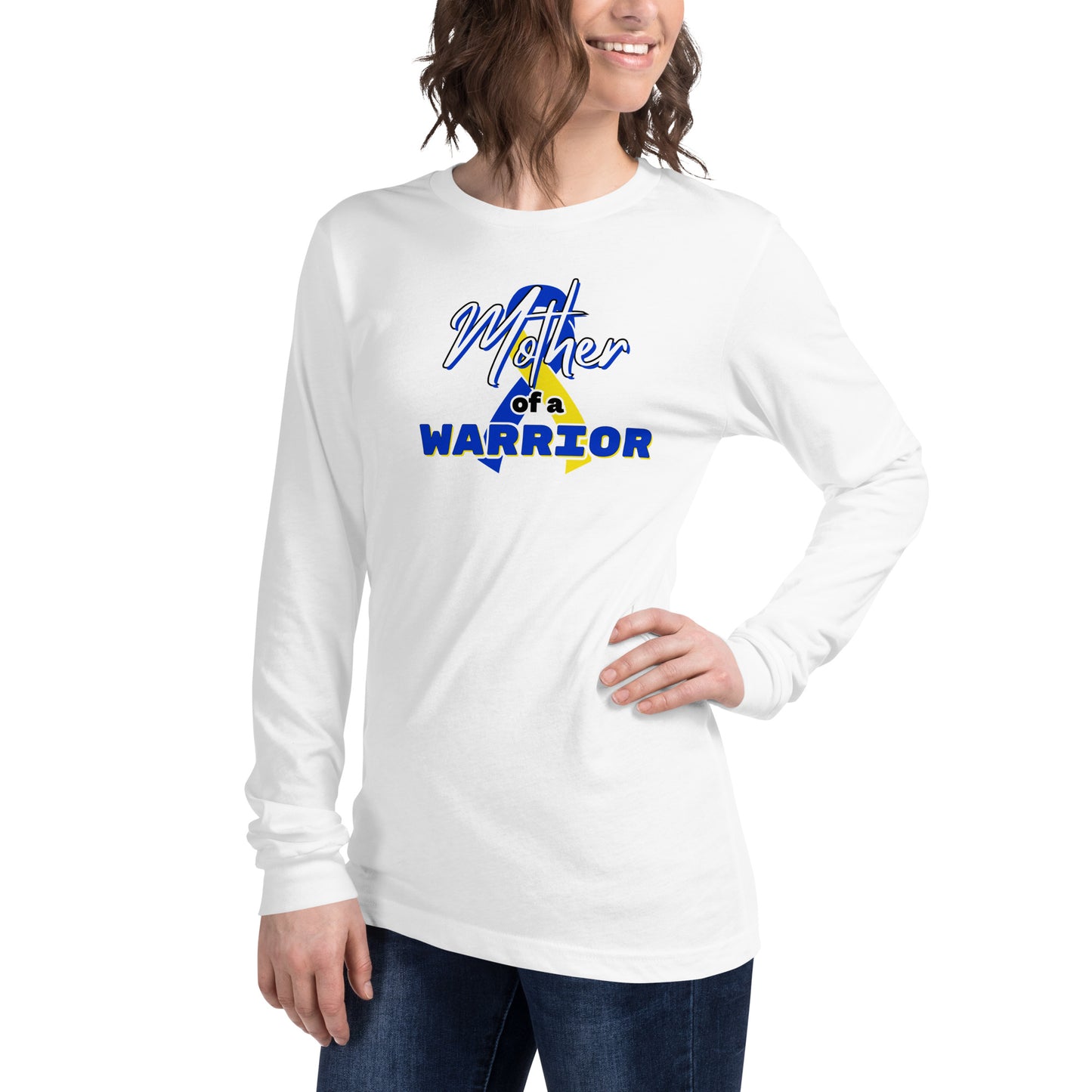 Down syndrome Mother of a Warrior LS Tee