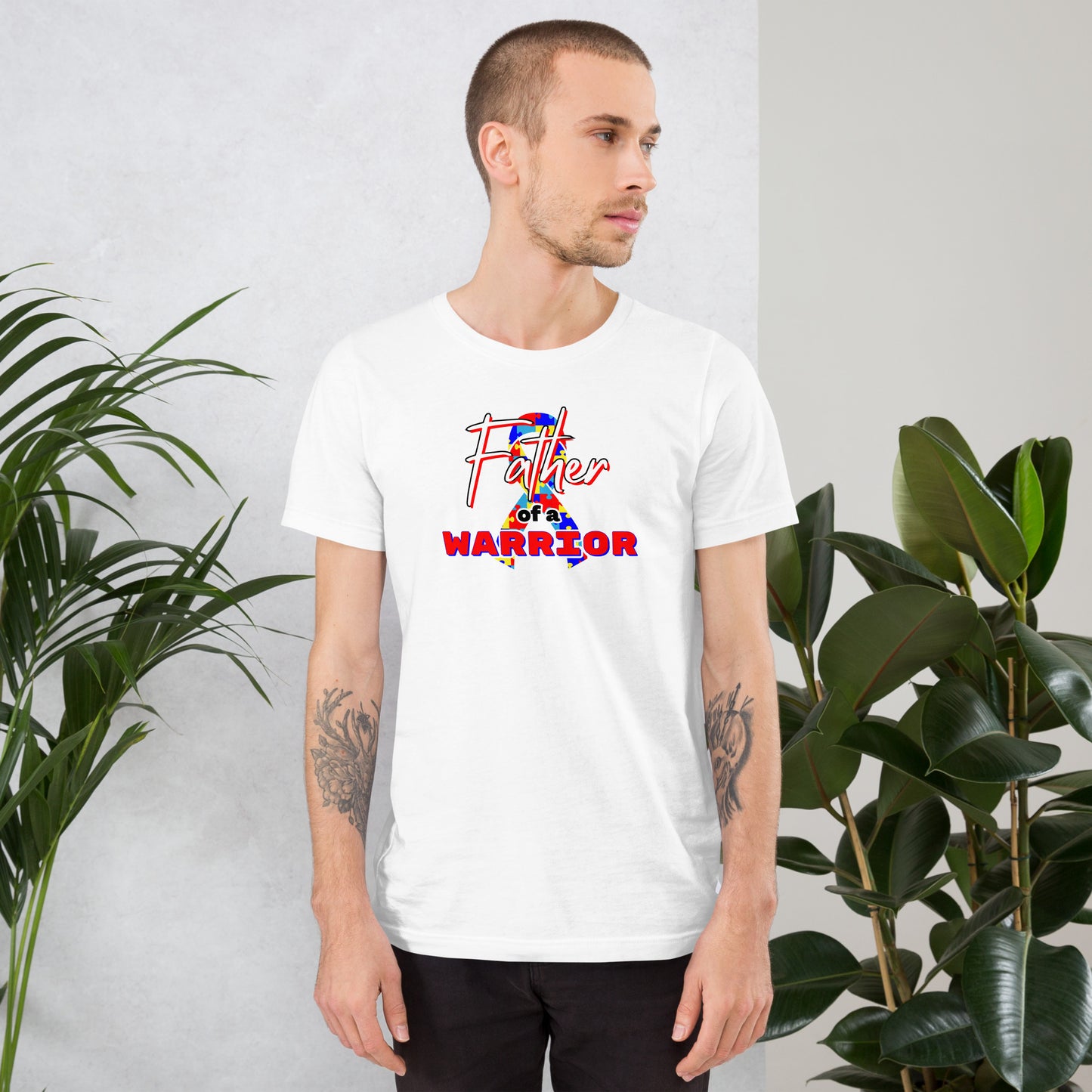 Autism Father of a Warrior SS Tee