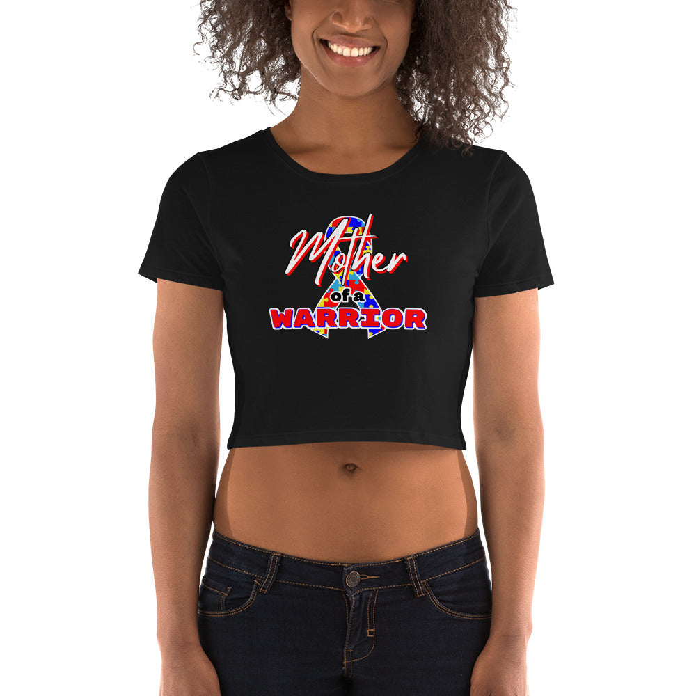 Autism Mother of a Warrior Cropped Tee