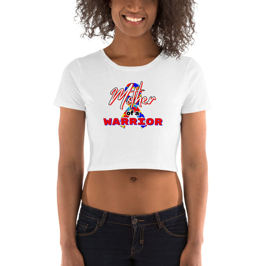 Autism Mother of a Warrior Cropped Tee