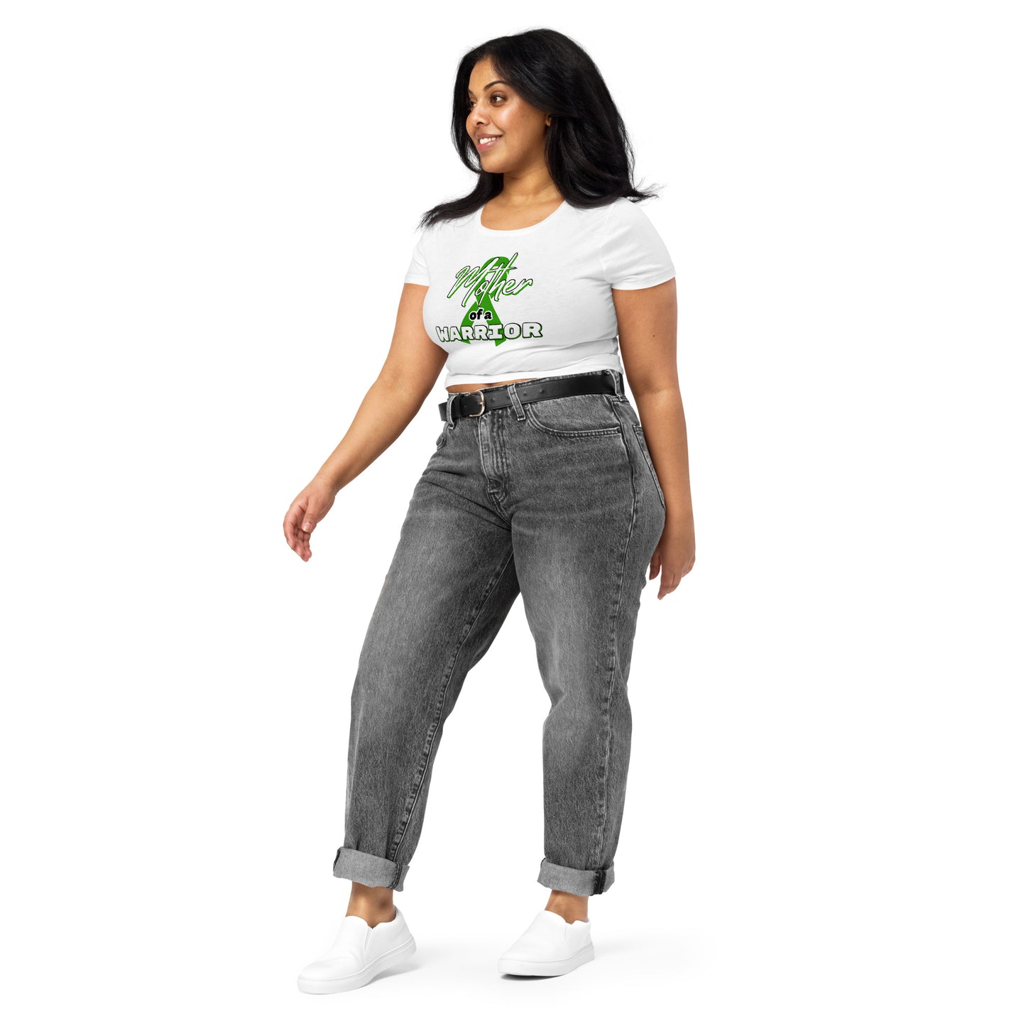 Cerebral Palsy Mother of a Warrior Cropped Tee