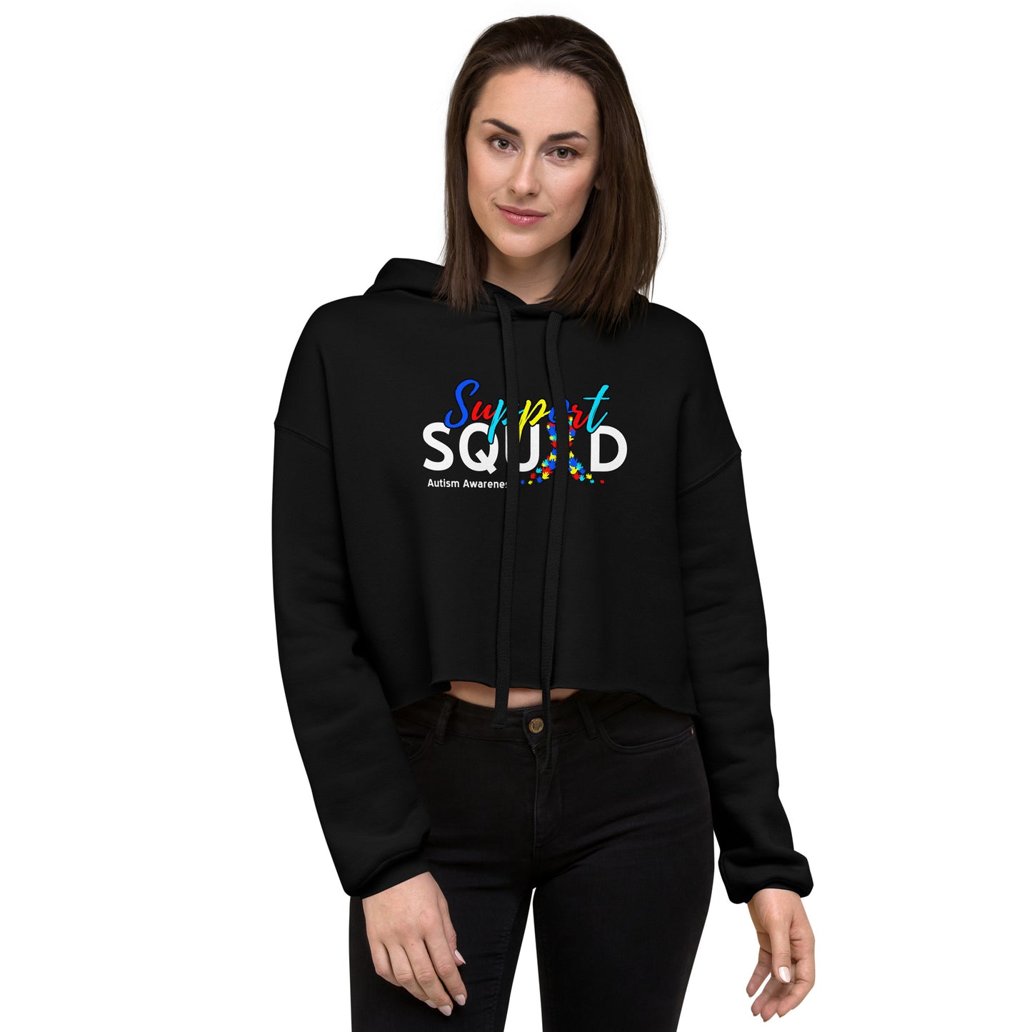 Autism Support Squad Crop Hoodie