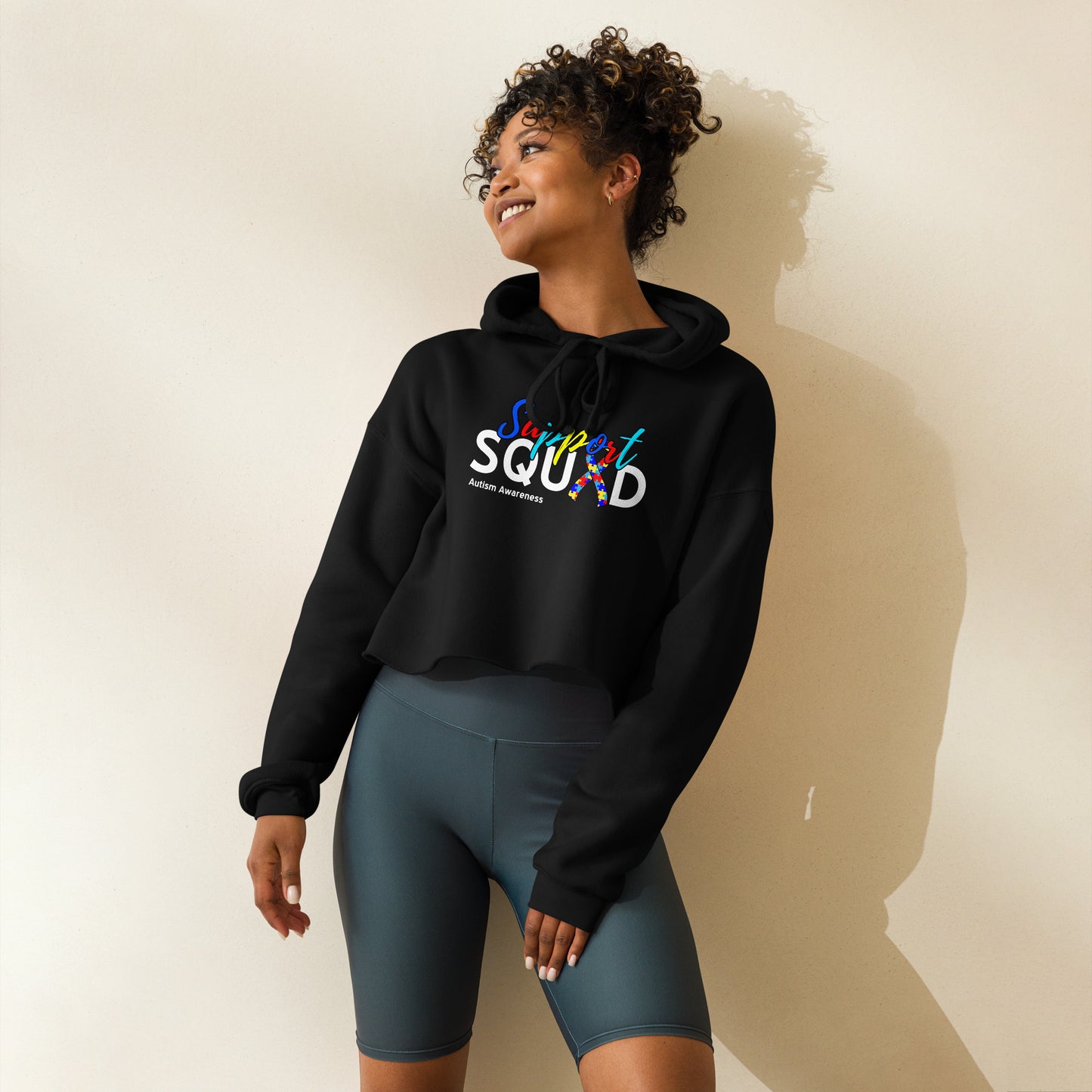 Autism Support Squad Cropped Hoodie