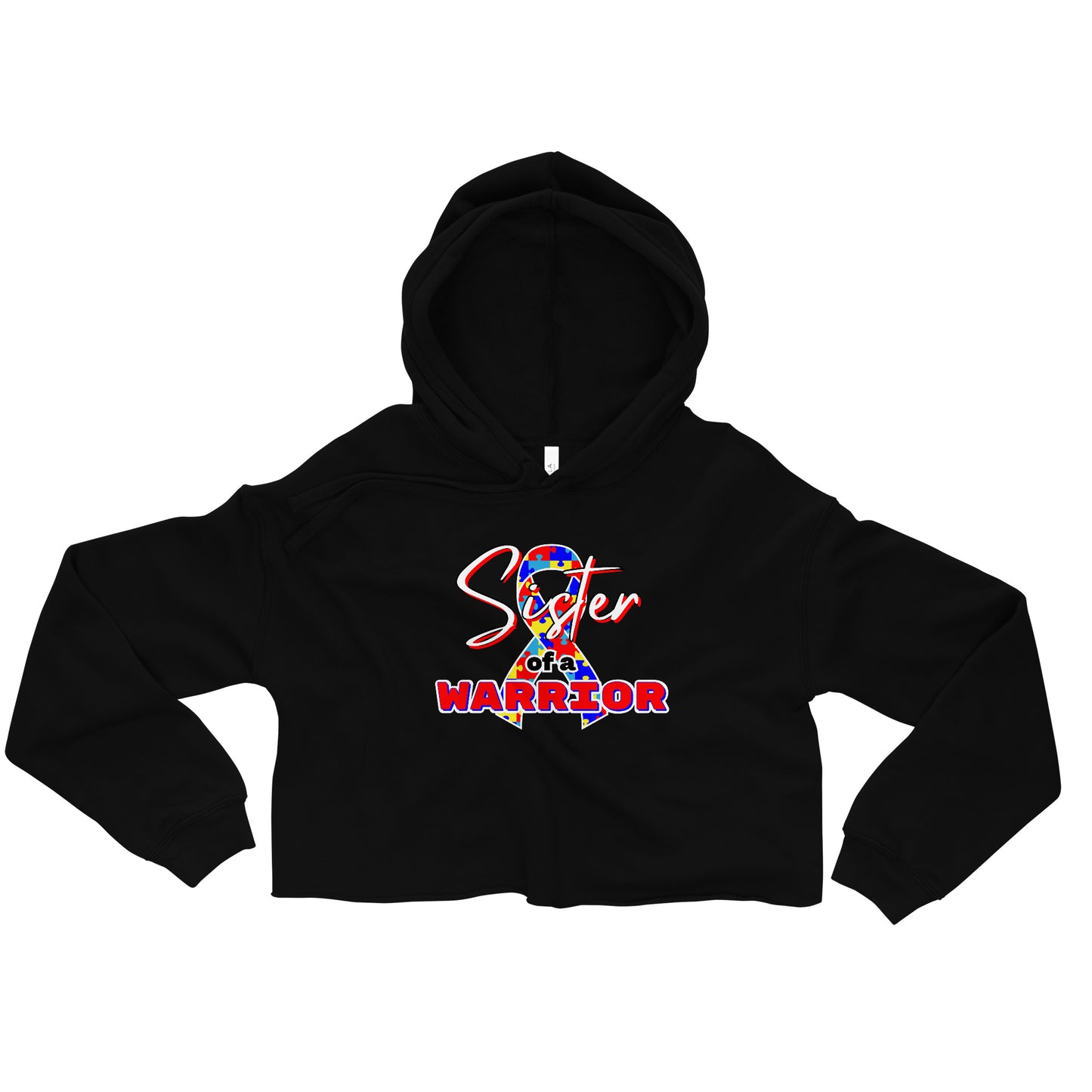 Autism Sister of a Warrior Cropped Hoodie