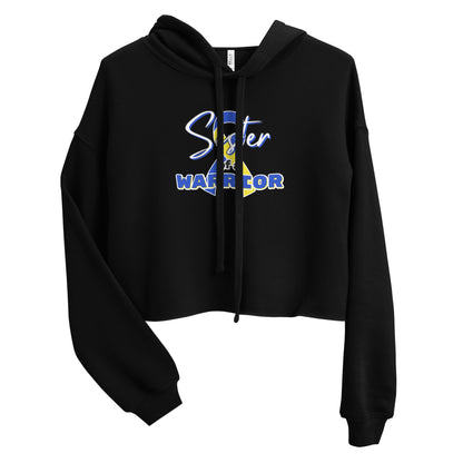 Down syndrome Sister of a Warrior Cropped Hoodie