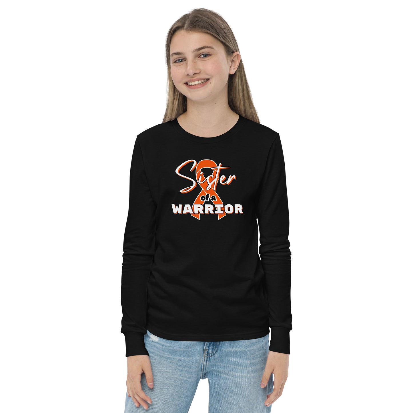 ADHD Sister of a Warrior LS Kids Tee