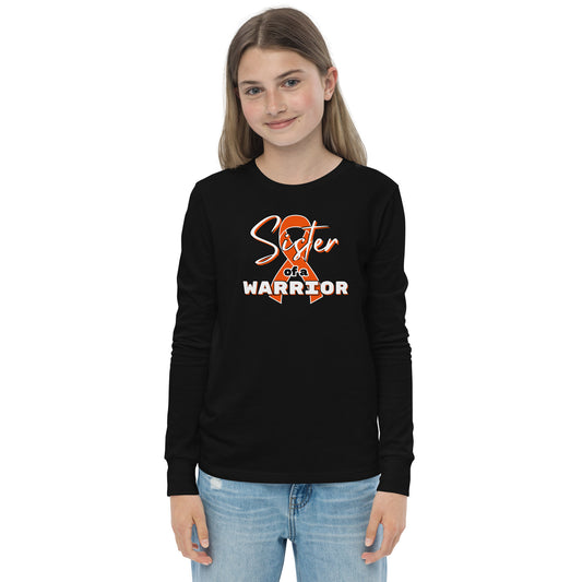 ADHD Sister of a Warrior LS Kids Tee