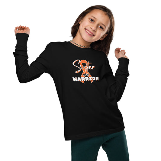 ADHD Sister of a Warrior LS Kids Tee