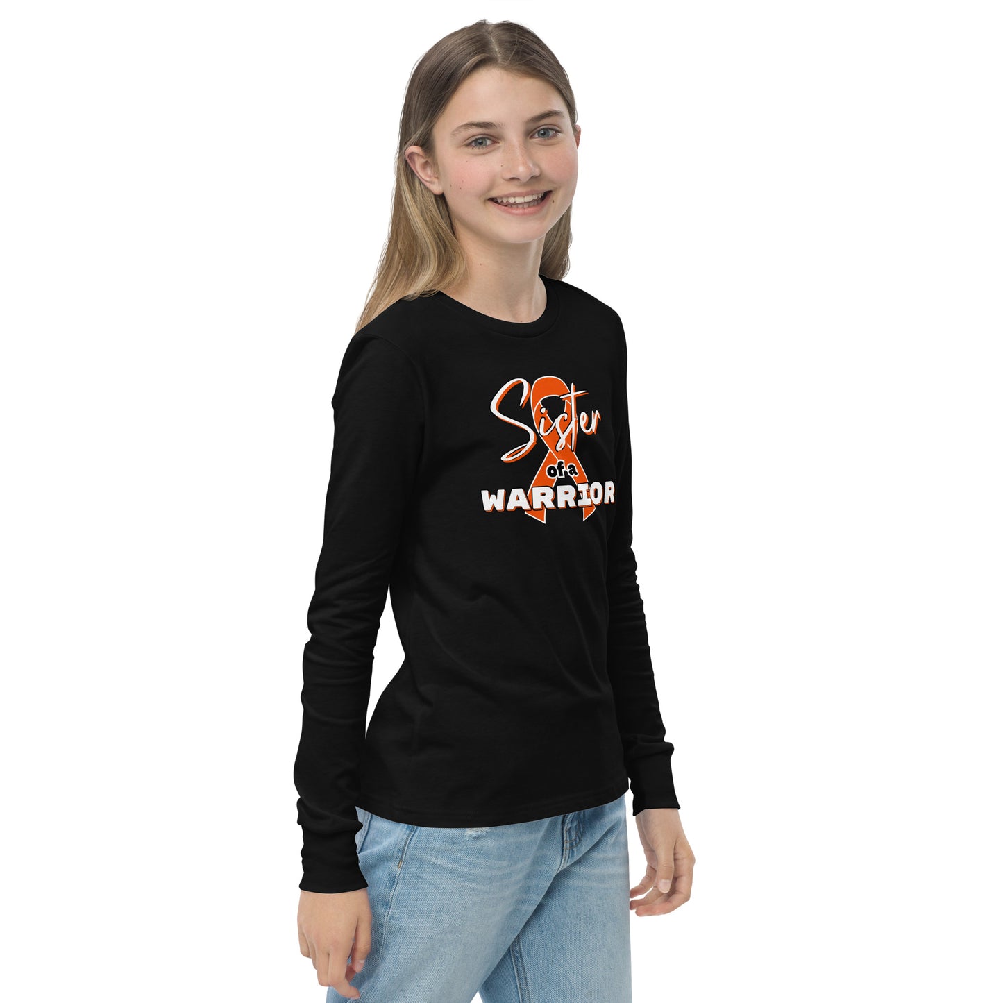 ADHD Sister of a Warrior LS Kids Tee