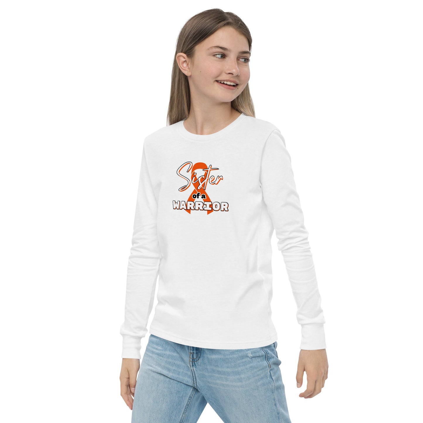 ADHD Sister of a Warrior LS Kids Tee