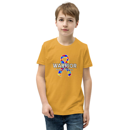 Autism Warrior Kids Shirt | Awareness Ribbon Graphic Tee for Kids Living with Autism