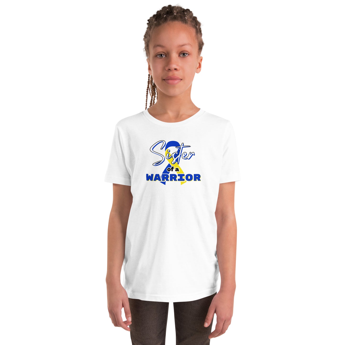 Down syndrome Sister of a Warrior SS Kids Tee